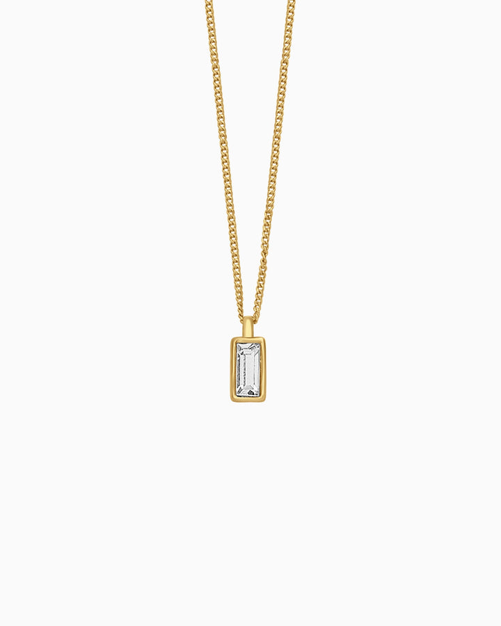 Essentials Bezel Set Cubic Zirconia Pendant Necklace | Zoe Olivia Jewellery Australia