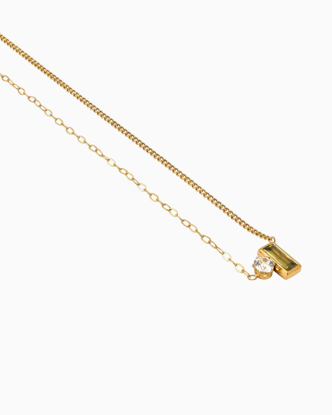 Aurora Modern Dual Stone Necklace | Zoe Olivia Jewellery Australia