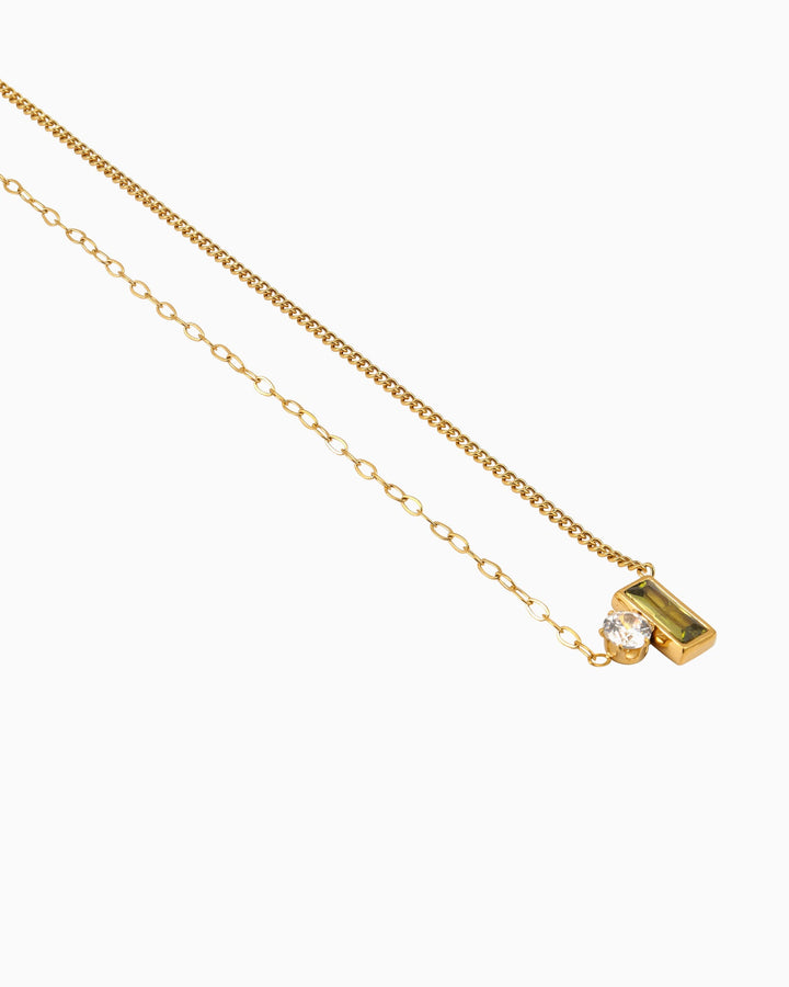 Aurora Modern Dual Stone Necklace | Zoe Olivia Jewellery Australia