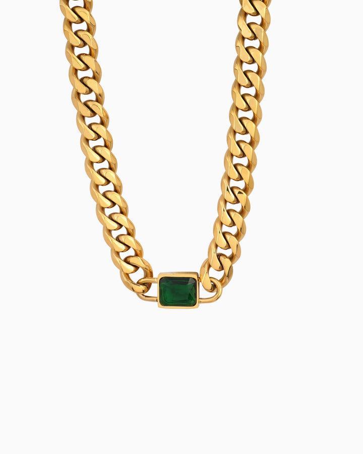Aurora Cubic Zirconia Curb Link Necklace | Zoe Olivia Jewellery Australia