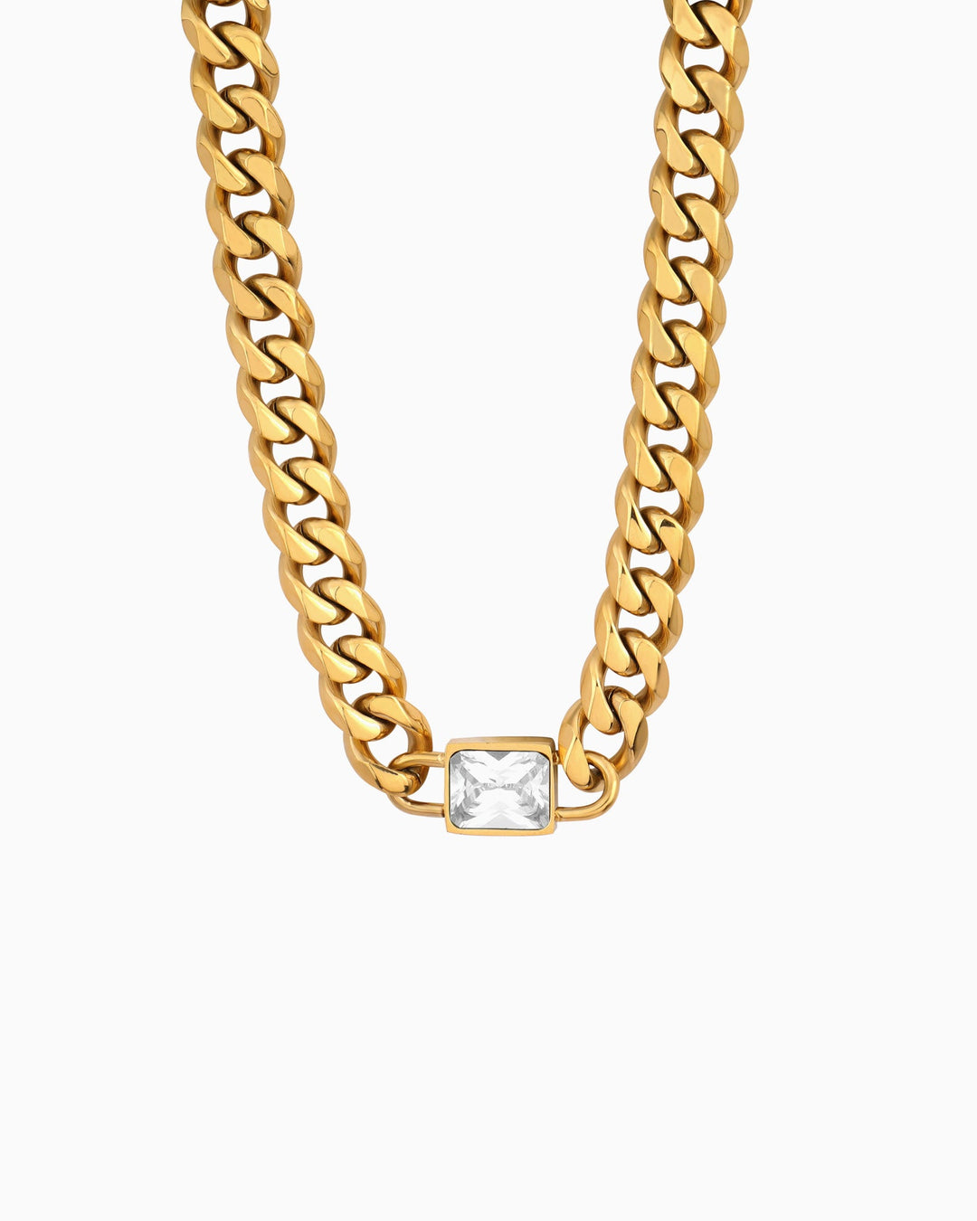 Aurora Cubic Zirconia Curb Link Necklace | Zoe Olivia Jewellery Australia