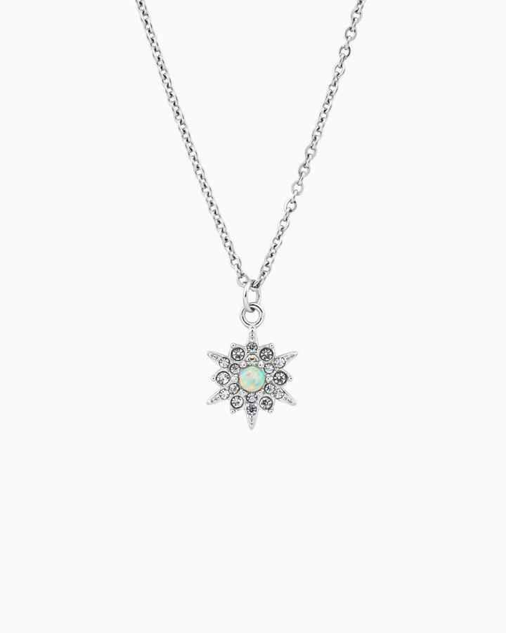 Iridescent Opal & Cubic Zirconia Star Necklace in Silver | Zoe Olivia Jewellery Australia