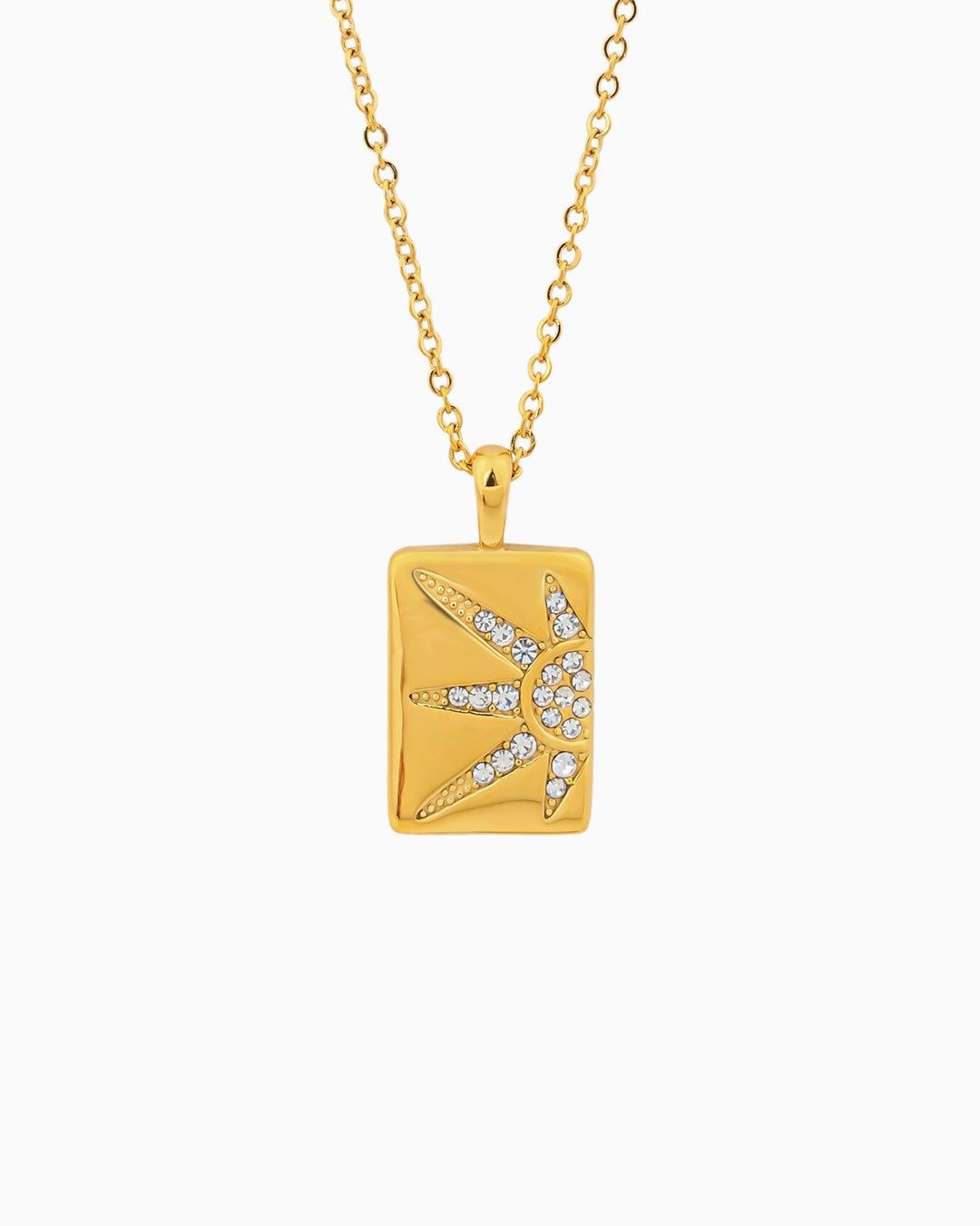 Solara Cubic Zirconia Sun Pendant Necklace | Zoe Olivia Jewellery Australia