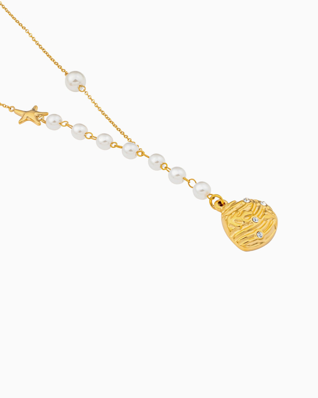 Solara Freshwater Pearl and Cubic Zirconia Shell Necklace | Zoe Olivia Jewellery Australia