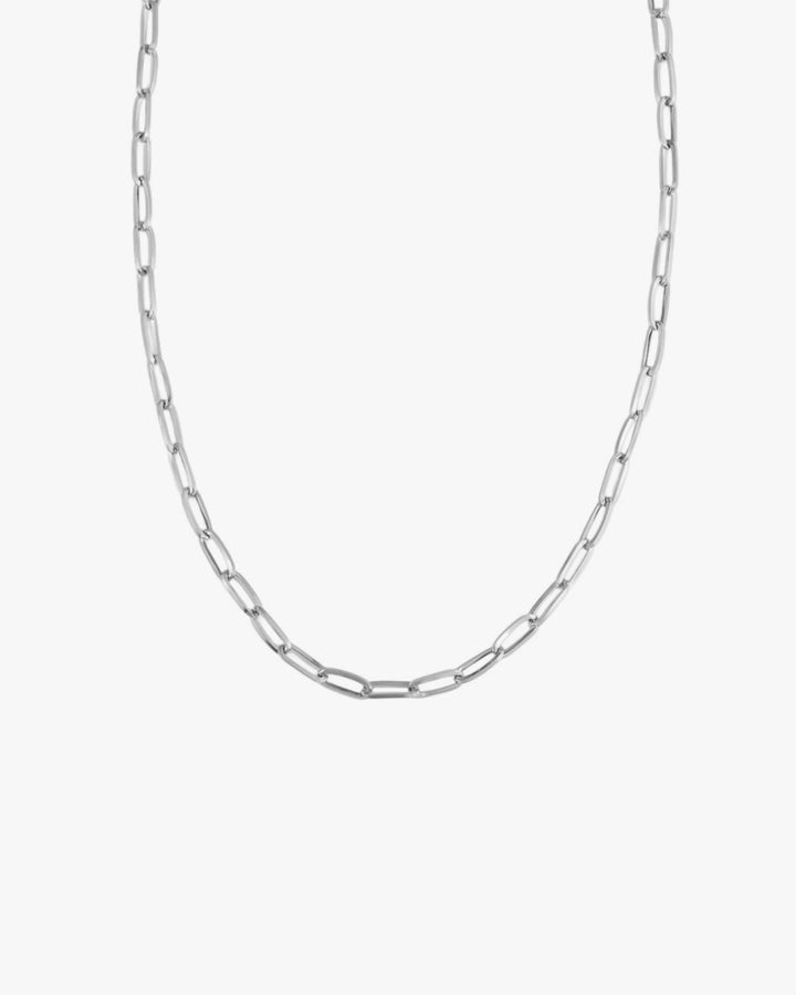 Essentials Silver Mini Paper Link Necklace