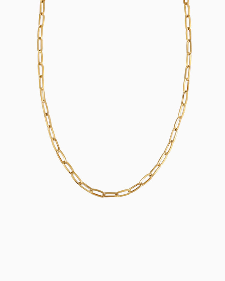 Essentials Gold Mini Paper Link Necklace
