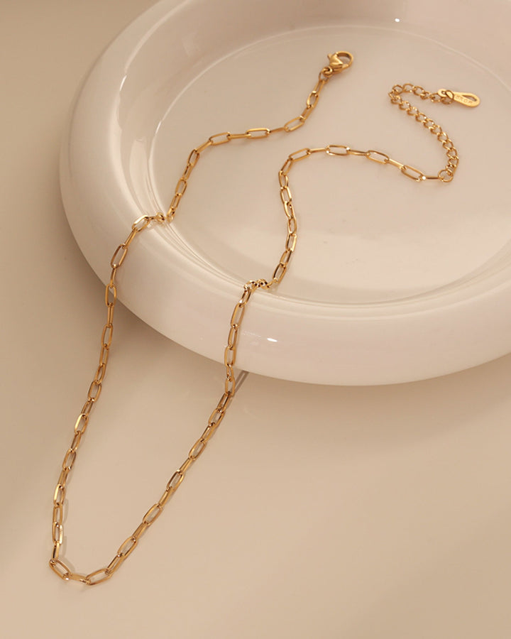 Essentials Gold Mini Paper Link Necklace