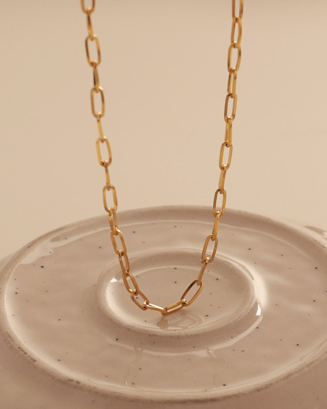 Essentials Gold Mini Paper Link Necklace