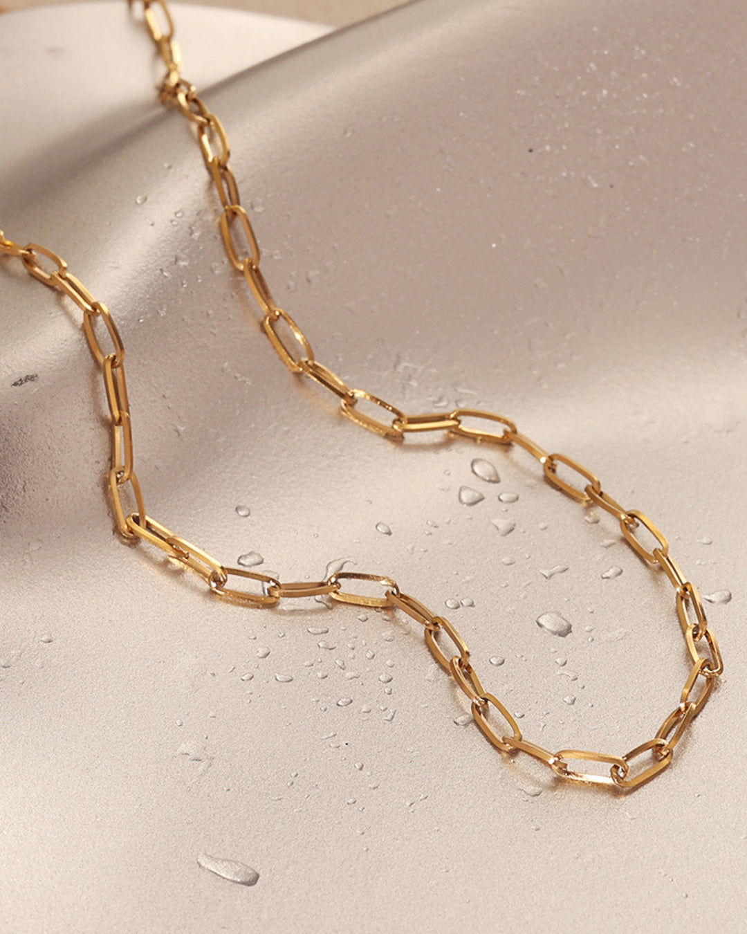 Essentials Gold Mini Paper Link Necklace