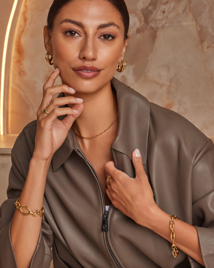 Muse Gold Fluid Hoop Earrings