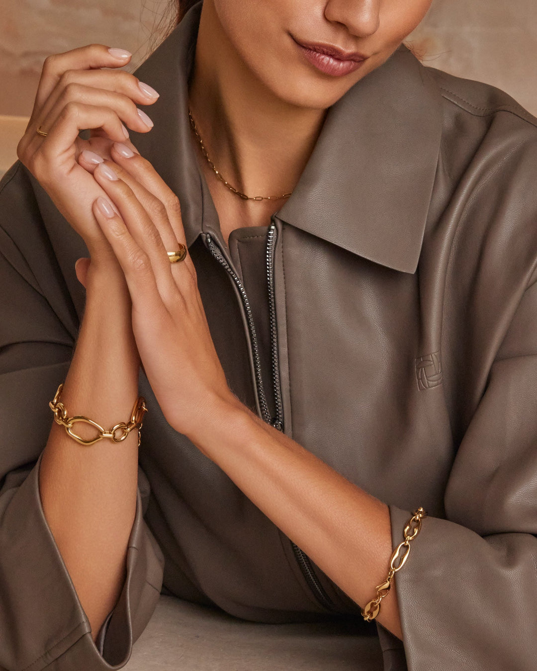 Muse Gold Oval Cut Out Link Bracelet