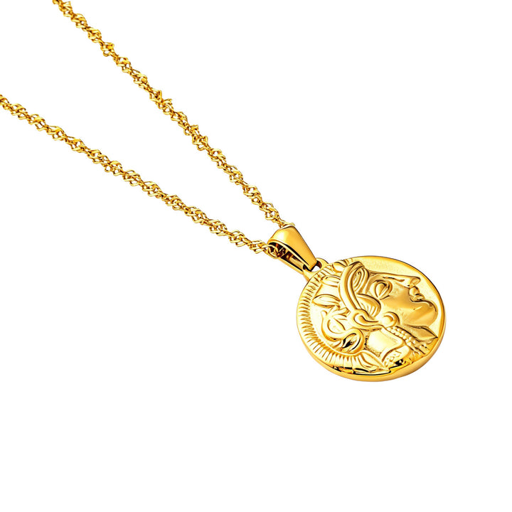 Muse Gold Medallion Twist chain Necklace