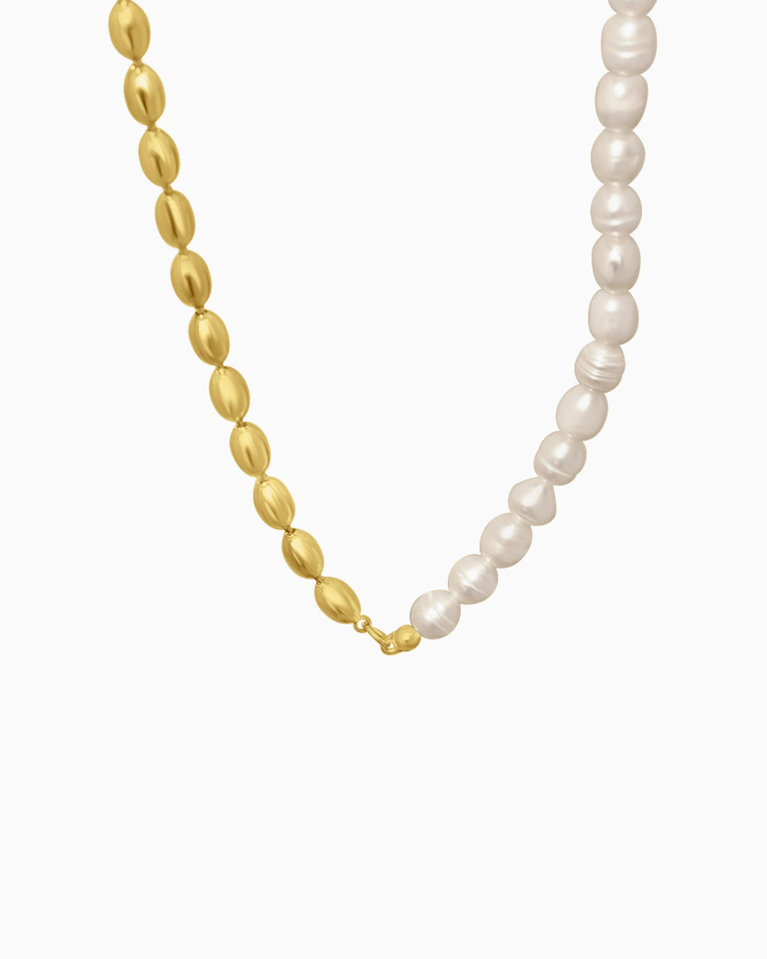 Opaline Freshwater Pearl Half Beaded Chain Necklace | Zoe Olivia Jewellery Australia