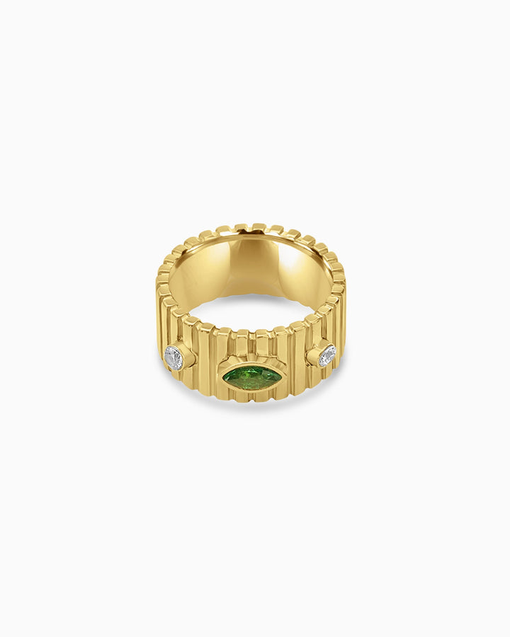 Aurora Chunky Textured Band With Cubic Zirconia | Zoe Olivia Jewellery Australia