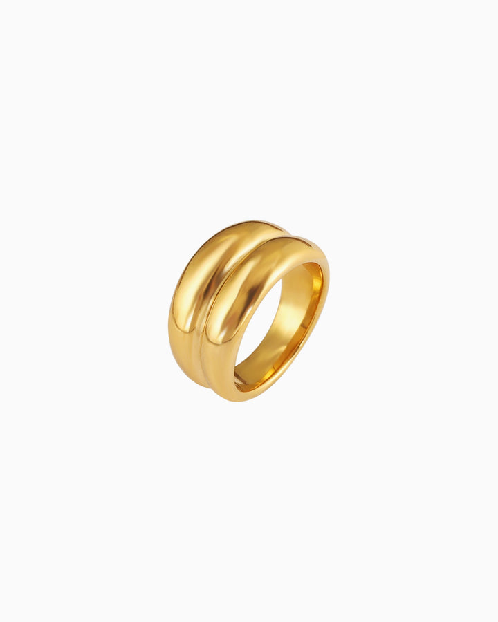 Muse Gold Double Dome Ring — Zoe Olivia