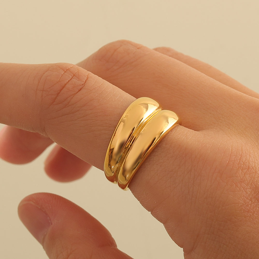 Muse Gold Double Dome Ring