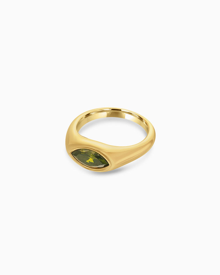 Aurora Mini Cubic Zirconia Signet Ring | Zoe Olivia Jewellery Australia