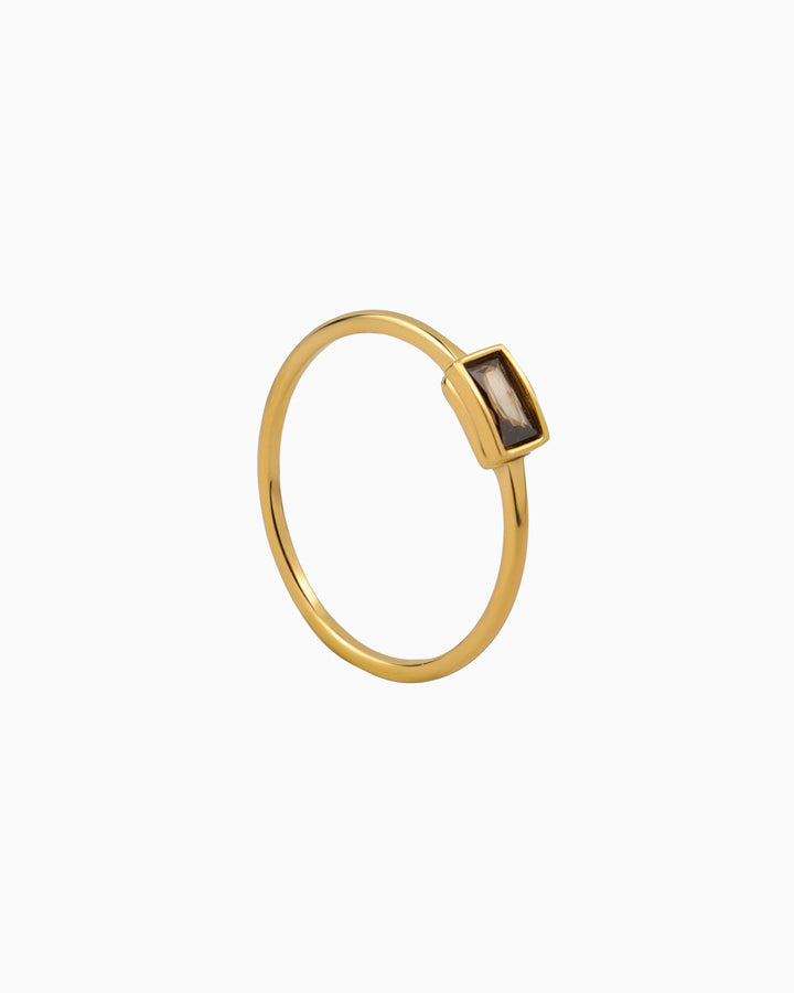 Aurora Dainty Baguette Cubic Zirconia Ring | Zoe Olivia Jewellery Australia