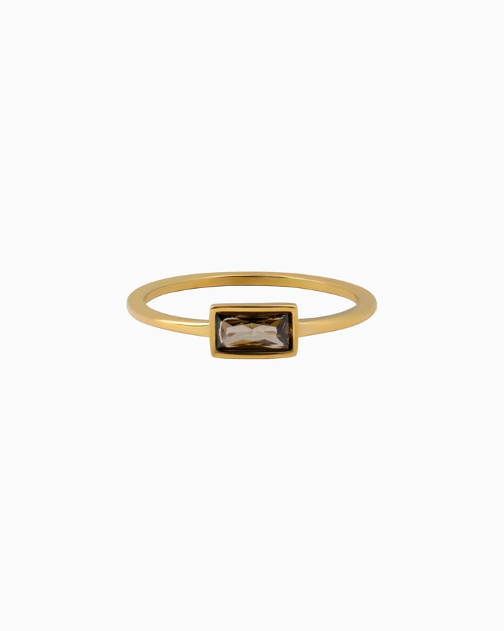Aurora Dainty Baguette Cubic Zirconia Ring | Zoe Olivia Jewellery Australia