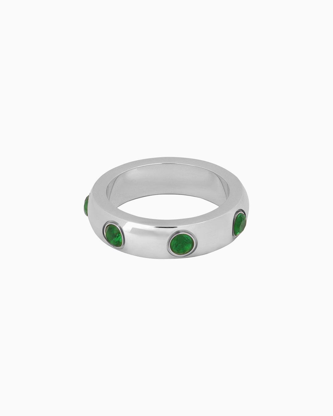 Aurora Thick Band Round Cubic Zirconia Ring | Zoe Olivia Jewellery Australia
