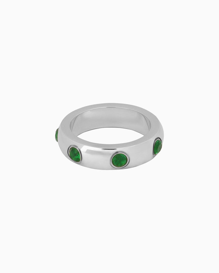 Aurora Thick Band Round Cubic Zirconia Ring | Zoe Olivia Jewellery Australia