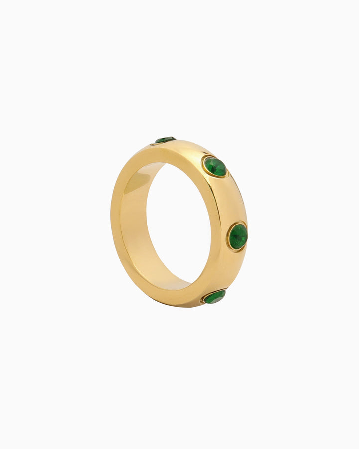 Aurora Thick Band Round Cubic Zirconia Ring | Zoe Olivia Jewellery Australia