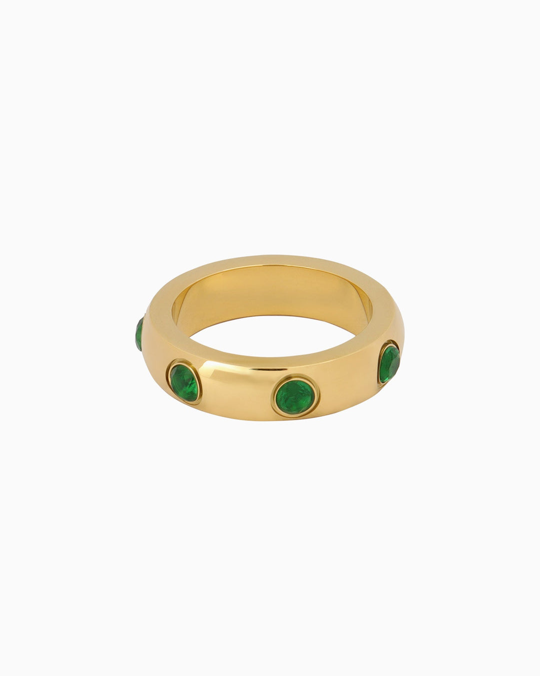 Aurora Thick Band Round Cubic Zirconia Ring | Zoe Olivia Jewellery Australia