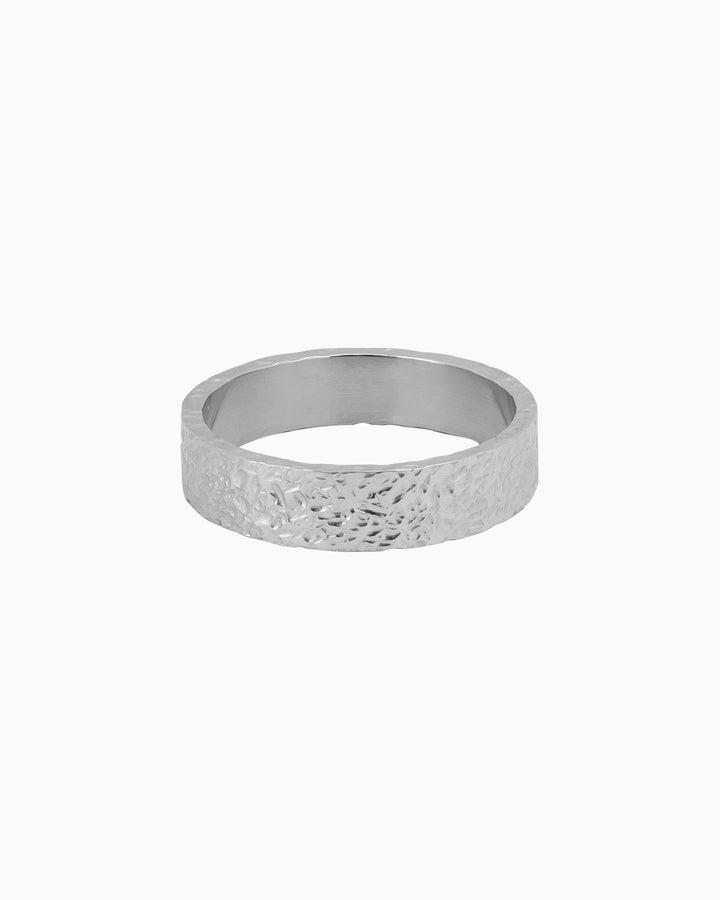 Escarpment Medium Rough Hammered Band | Zoe Olivia Jewellery Australia