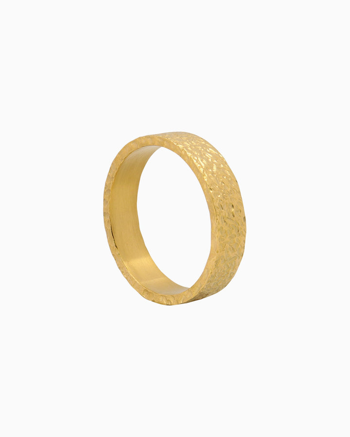Escarpment Medium Rough Hammered Band | Zoe Olivia Jewellery Australia