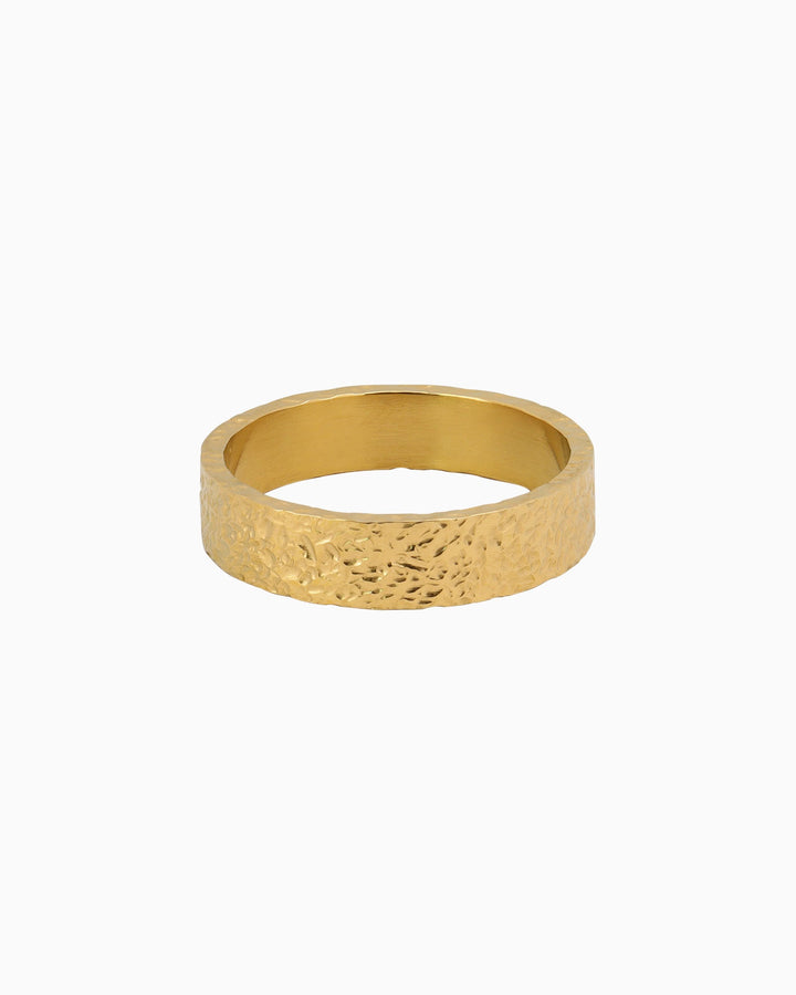 Escarpment Medium Rough Hammered Band | Zoe Olivia Jewellery Australia