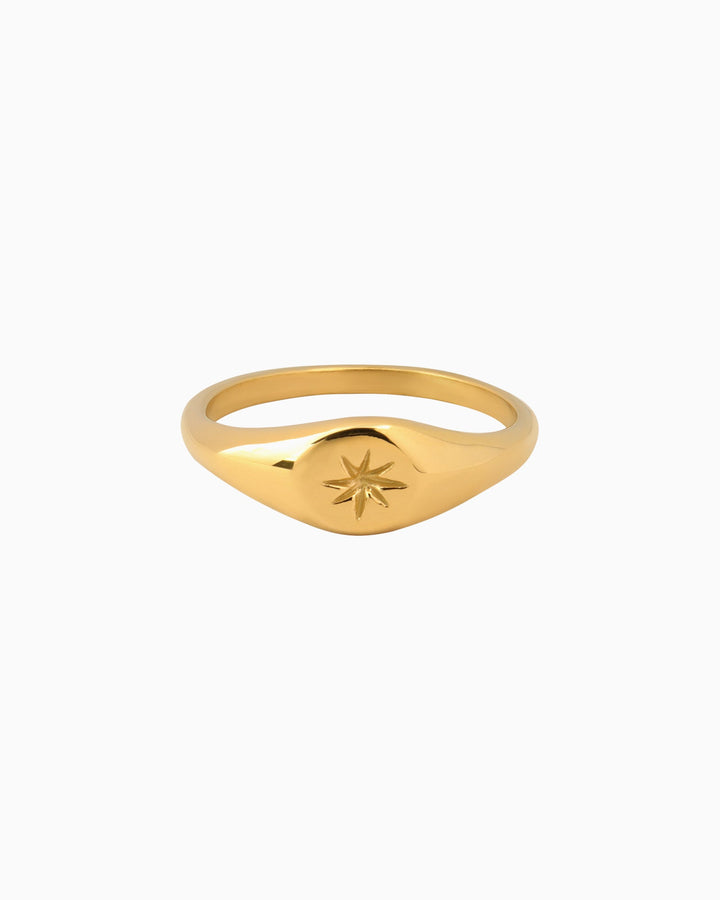 Stars Mini Signet Ring with Star | Zoe Olivia Jewellery Australia