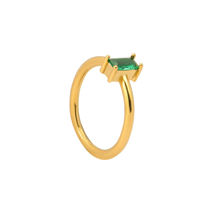 Aurora Solitaire Baguette Cubic Zirconia Ring