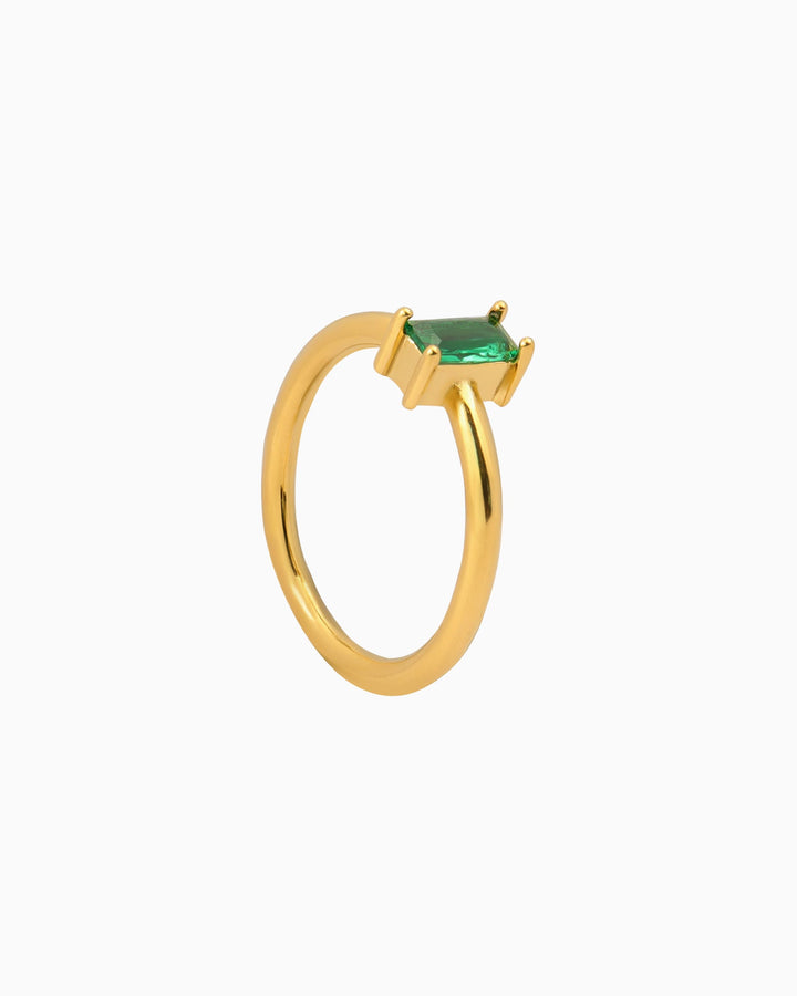 Aurora Solitaire Baguette Cubic Zirconia Ring | Zoe Olivia Jewellery Australia