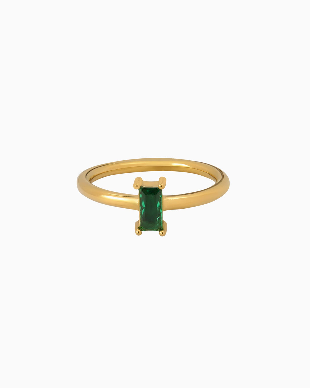 Aurora Solitaire Baguette Cubic Zirconia Ring | Zoe Olivia Jewellery Australia