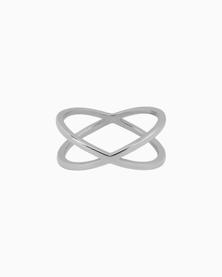 Essentials Crossover Double Band Ring | Zoe Olivia Jewellery Australia