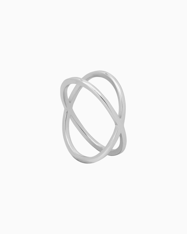 Essentials Crossover Double Band Ring | Zoe Olivia Jewellery Australia