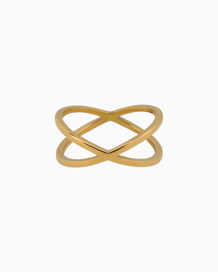Essentials Crossover Double Band Ring | Zoe Olivia Jewellery Australia