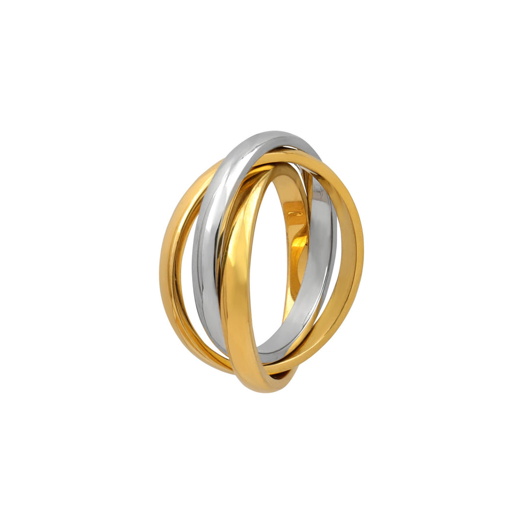 Dunes Two-Tone Interlocking Circles Ring