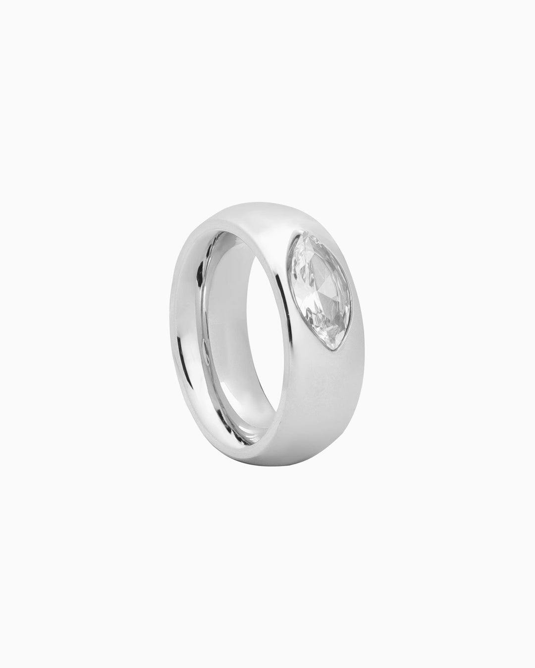 Classic Thick Smooth Cubic Zirconia Ring | Zoe Olivia Jewellery Australia