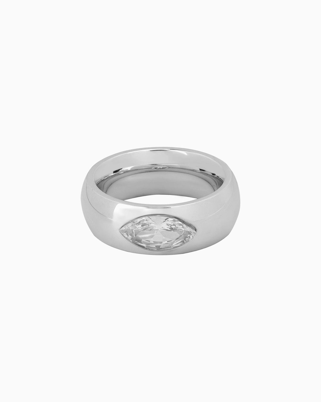 Classic Thick Smooth Cubic Zirconia Ring | Zoe Olivia Jewellery Australia