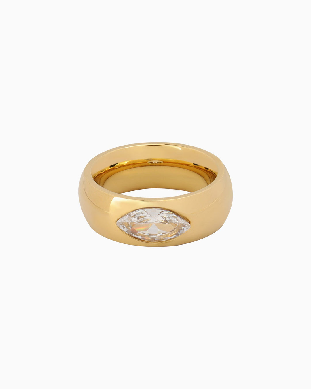 Classic Thick Smooth Cubic Zirconia Ring | Zoe Olivia Jewellery Australia