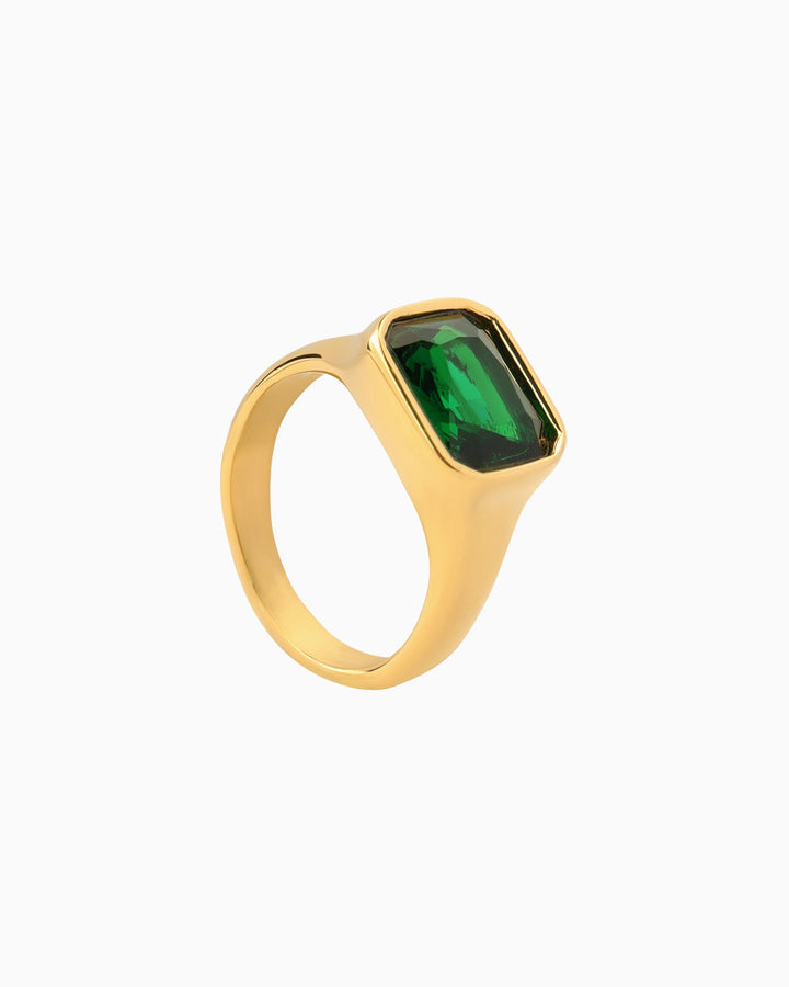 Aurora Square Cubic Zirconia Signet Ring | Zoe Olivia Jewellery Australia