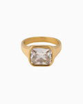 Aurora Square Cubic Zirconia Signet Ring | Zoe Olivia Jewellery Australia