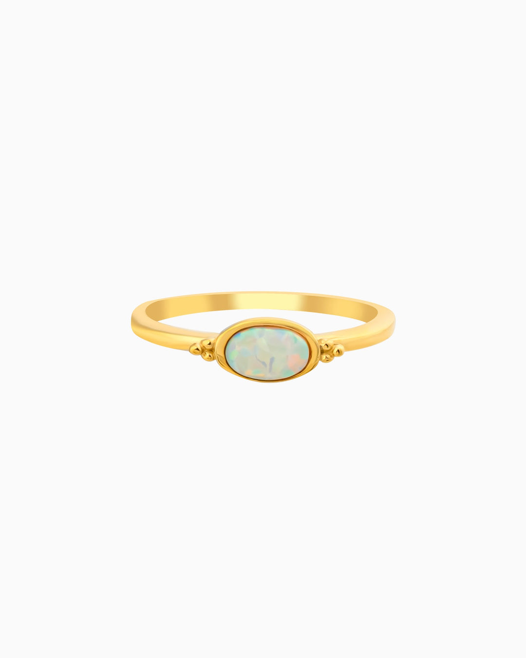 Iridescent Oval Opal Ring in Gold | Zoe Olivia Jewellery Australia
