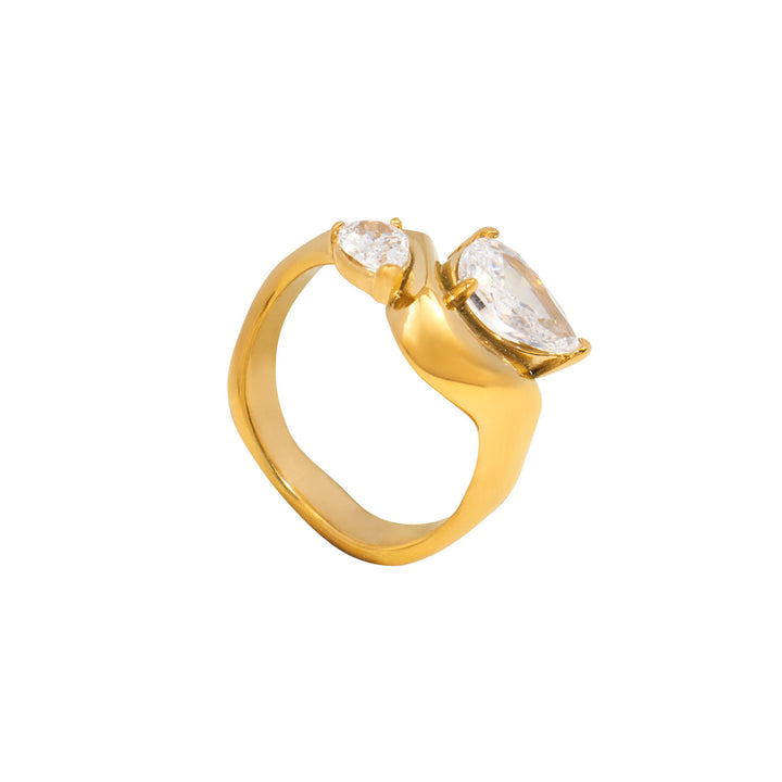 Solara Organic Thick Cubic Zirconia Wave Ring