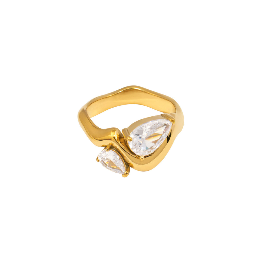 Solara Organic Thick Cubic Zirconia Wave Ring