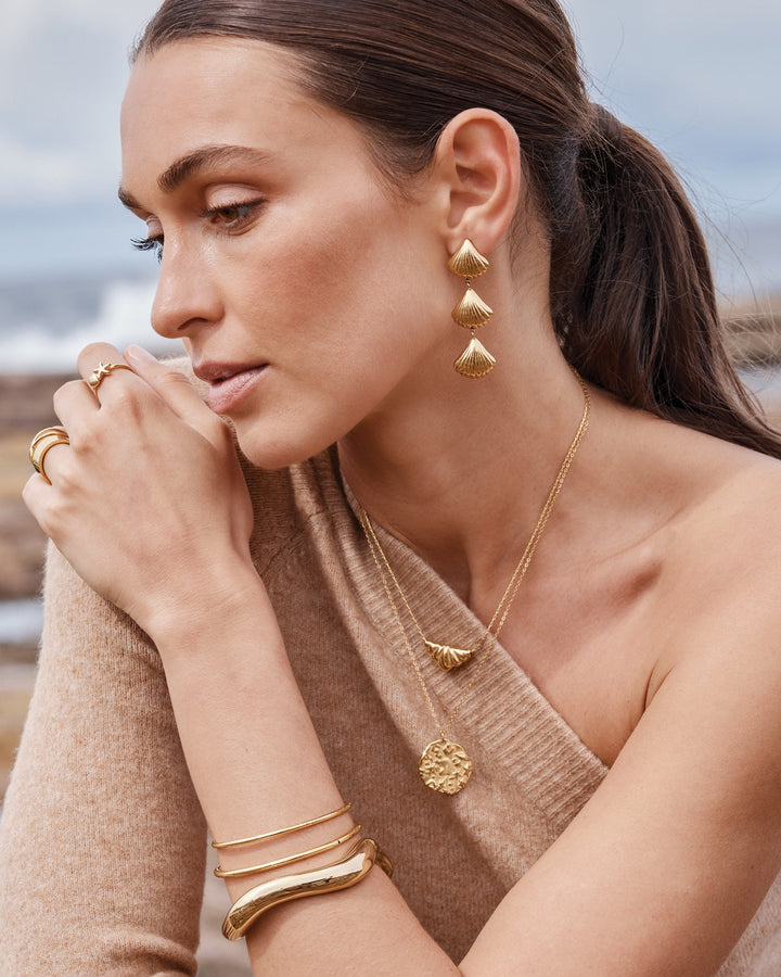 Drift Shell Drop Stud Earrings — Zoe Olivia