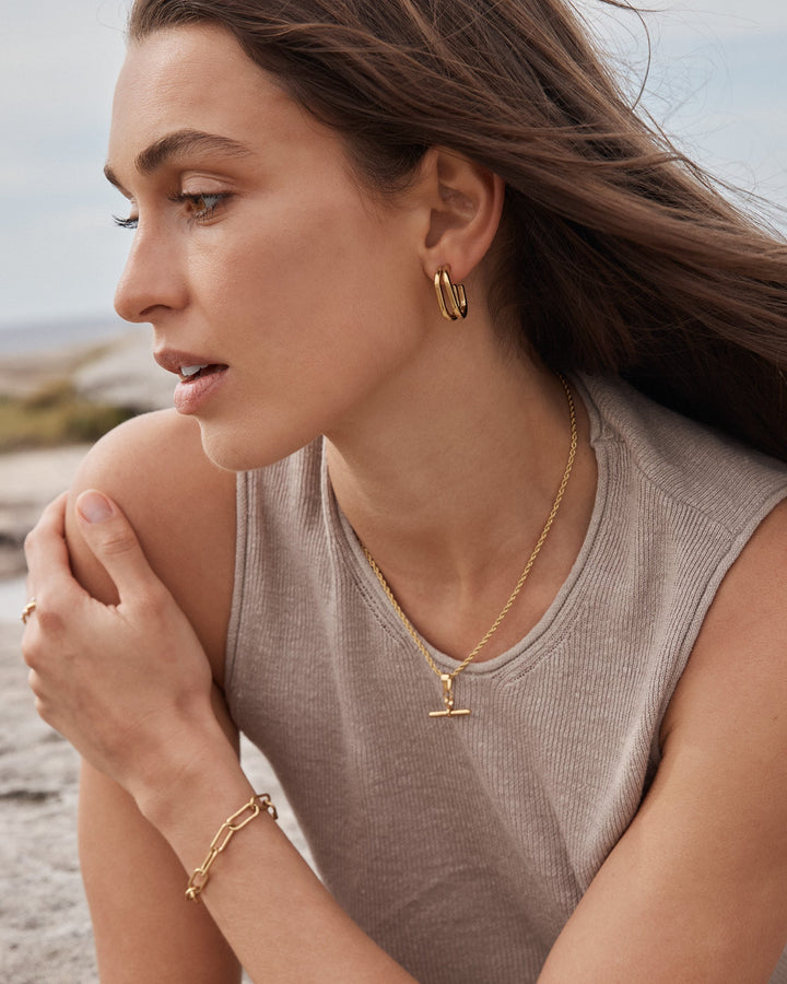 Drift Twisted Chain FOB Necklace — Zoe Olivia