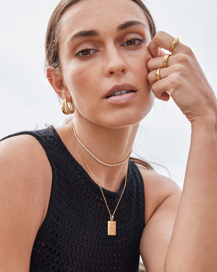 Cascada Polished & Ribbed Double Hoops — Zoe Olivia