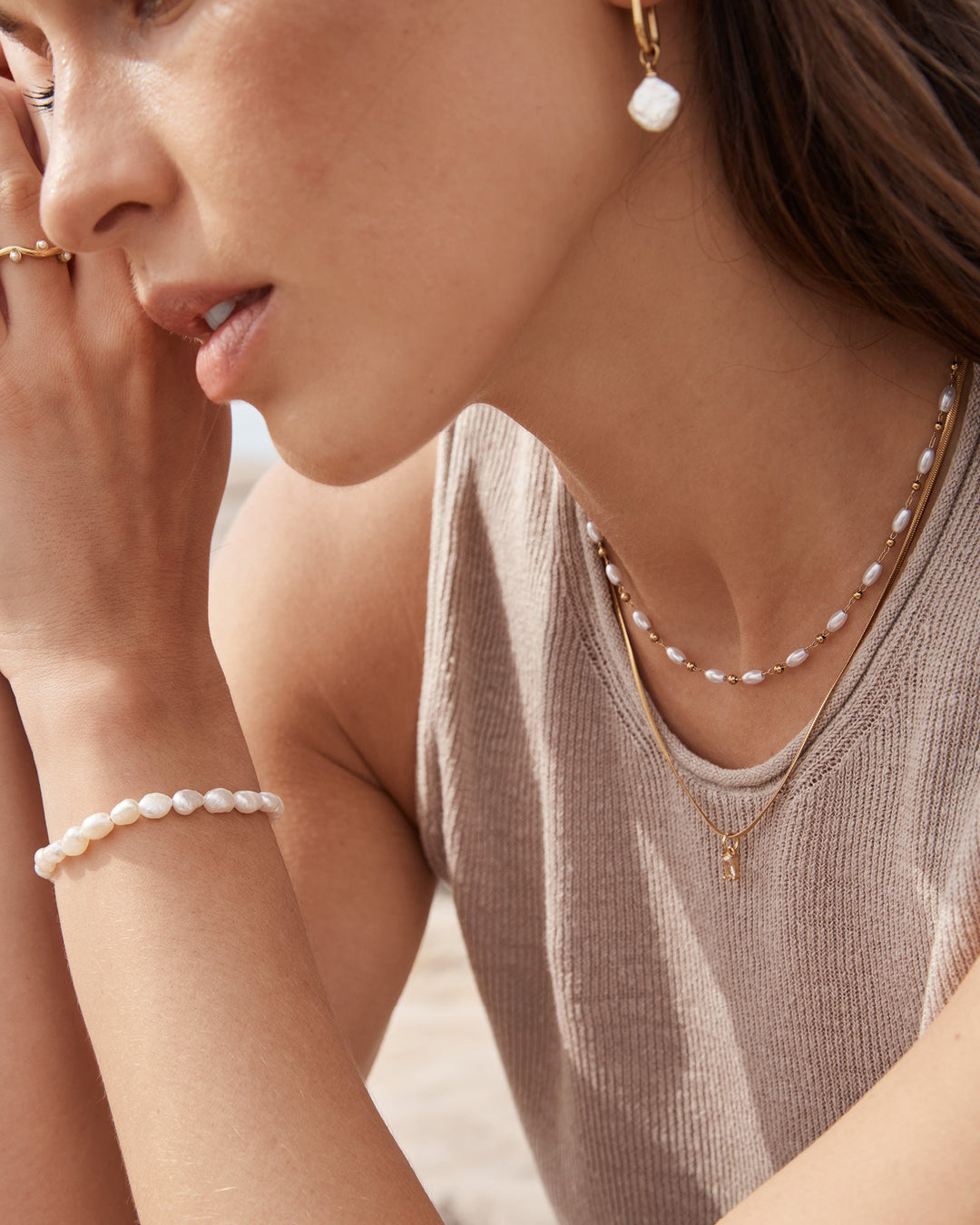 Opaline Pearl and Bead Necklace — Zoe Olivia